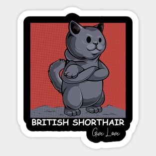 British Shorthair - Cute Cartoon Cat Comic Cats Sticker